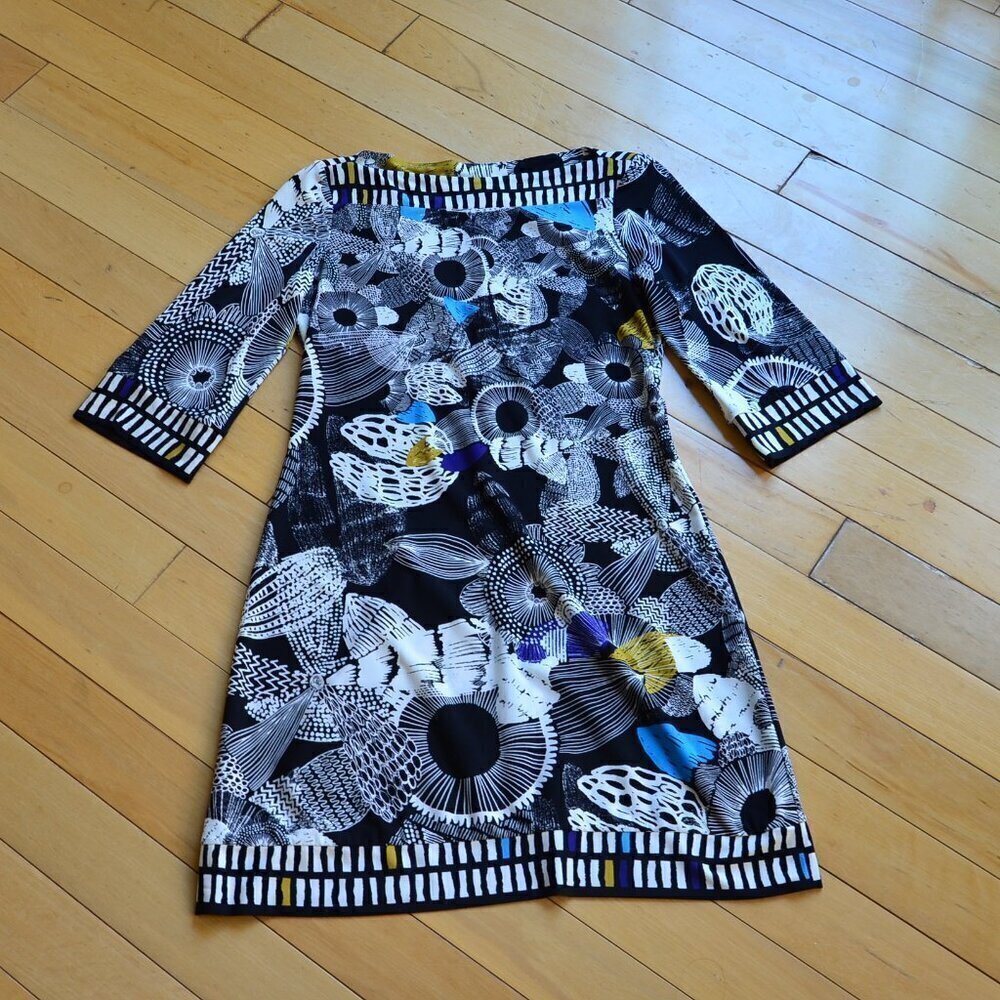 Ali Ro Dress Bateau Neck Printed Jersey Size 4